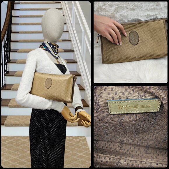 YSL  Beige PVC Makeup Clutch - Picture 4 of 17